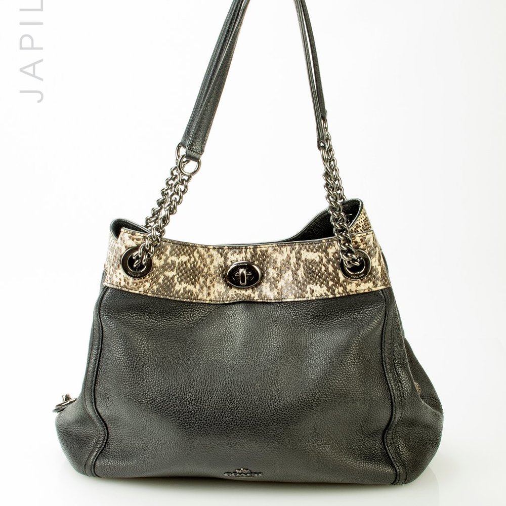 Coach Edie large leather tote